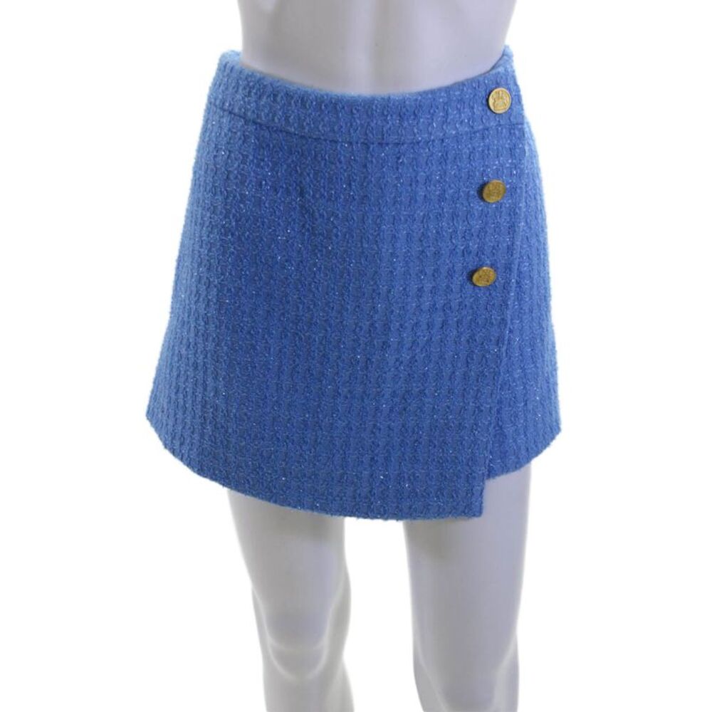 Aqua Women Mini Skort Blue Polyester Solid Size L